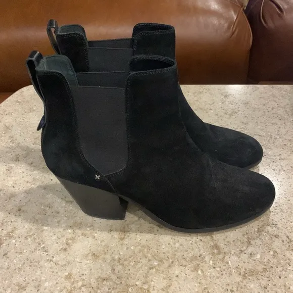 rag &amp; bone Devon Black Suede Ankle Boots Size 11 (41)