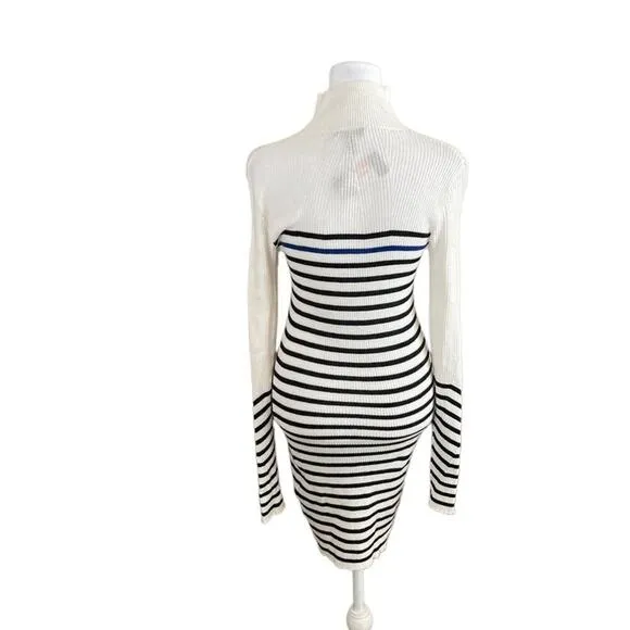 Rag &amp; Bone Dress Kate Stripe T-Neck Cashmere/Cotton Blend Dress Size Small