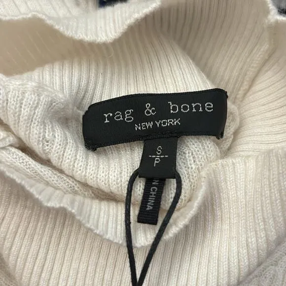Rag &amp; Bone Dress Kate Stripe T-Neck Cashmere/Cotton Blend Dress Size Small