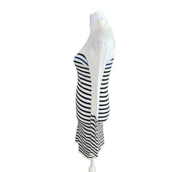 Rag &amp; Bone Dress Kate Stripe T-Neck Cashmere/Cotton Blend Dress Size Small