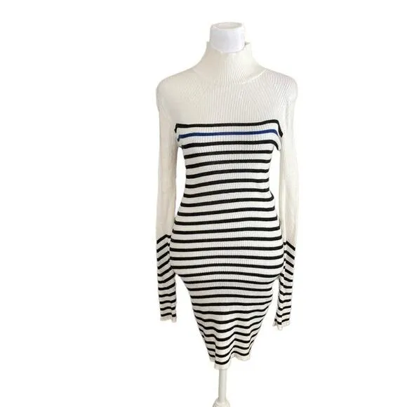 Rag &amp; Bone Dress Kate Stripe T-Neck Cashmere/Cotton Blend Dress Size Small