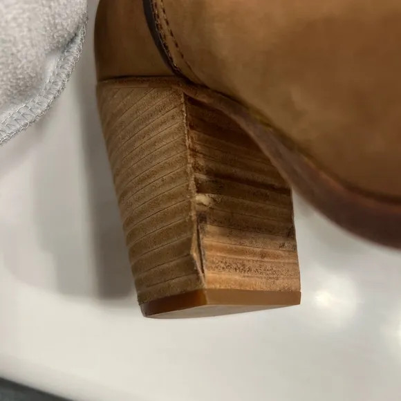 Rag &amp; Bone Kinsey Bootie Camel Suede Leather 36.5 / US 6.5 Heel Boots‎ Slip On