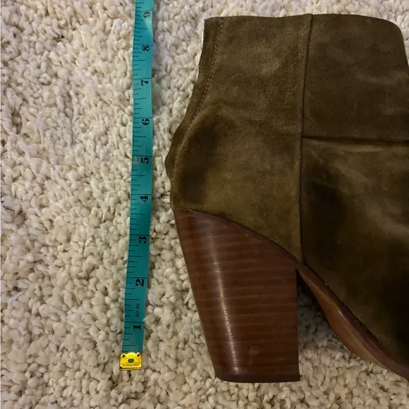 Rag &amp; Bone Mineral Green Suede Leather Bottom Newbury Heeled Booties 36.5