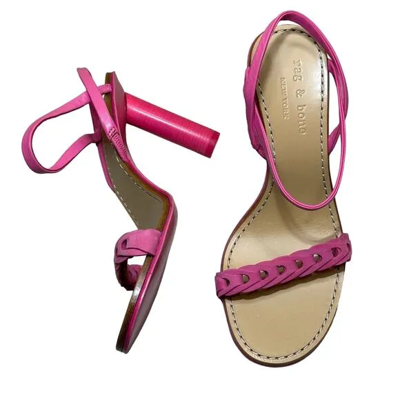 Rag &amp; Bone NY Infinity High Heels Sandals Magenta Women's 37/6.5 NWOB Dustbag