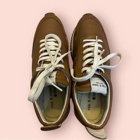 Rag &amp; Bone Retro Calfskin Runner Sneakers 37.5 us size 7‎