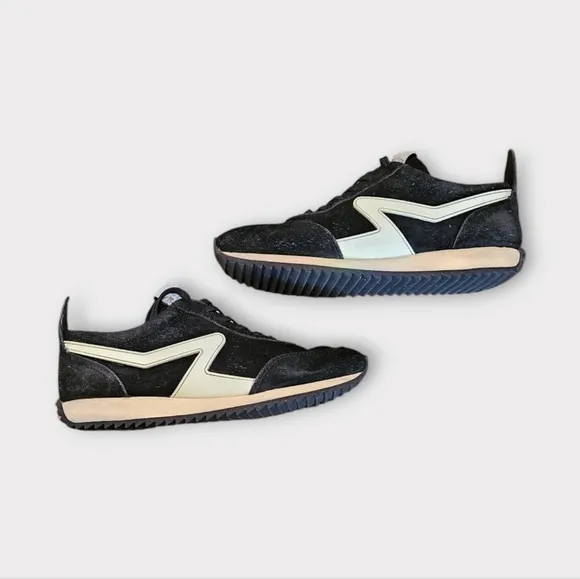 Rag &amp; Bone Retro Runner Low Top Black Suede Sneakers