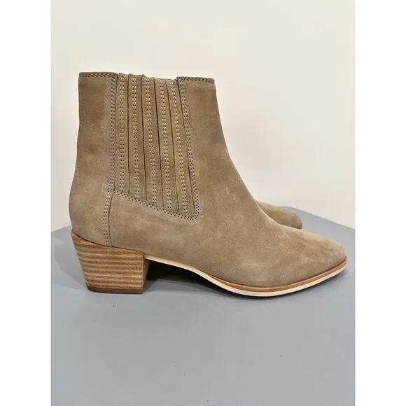 Rag &amp; Bone Rover Suede Chelsea Boot Almond Toe Ankle Booties Slip On