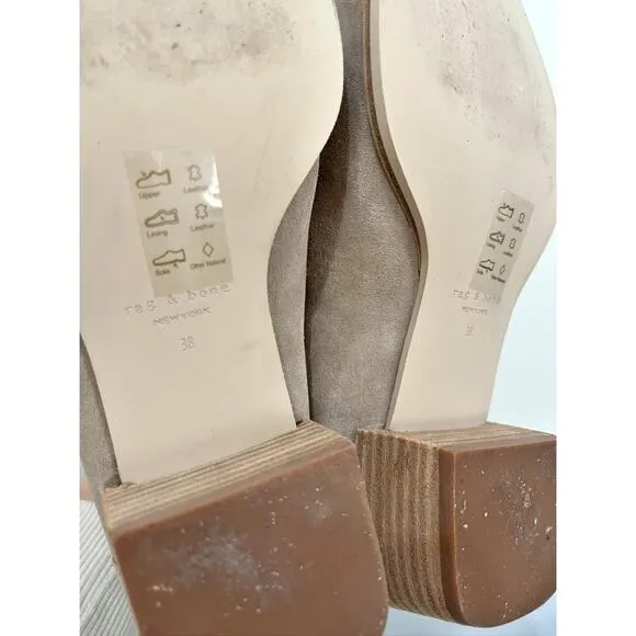 Rag &amp; Bone Rover Suede Chelsea Boot Almond Toe Ankle Booties Slip On