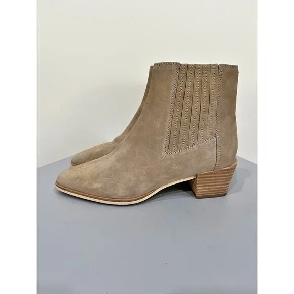 Rag &amp; Bone Rover Suede Chelsea Boot Almond Toe Ankle Booties Slip On