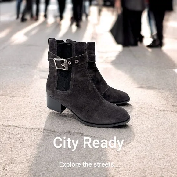 Rag &amp; Bone - Wilson Buckled Suede Ankle Boots -Charcoal gray size 37 US 6.5
