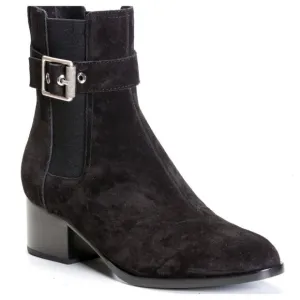 Rag &amp; Bone - Wilson Buckled Suede Ankle Boots -Charcoal gray size 37 US 6.5