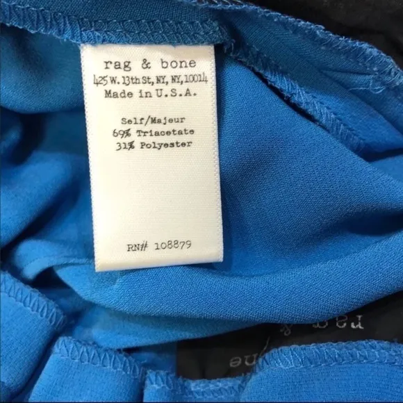 Rag &amp; Bone Women’s Ivette Shorts Blue Crepe Size Small Drawstring Waist