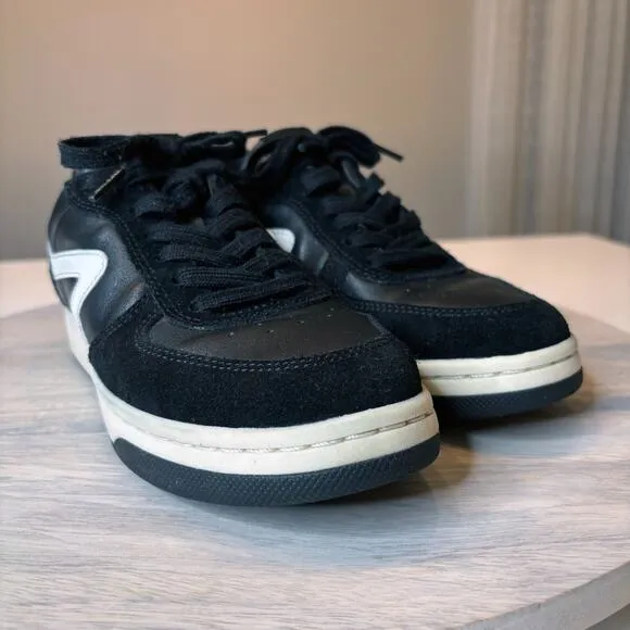 Rag &amp; Bone Women’s Retro Court Black White Leather Sneakers EU Sz 37 US Size 7