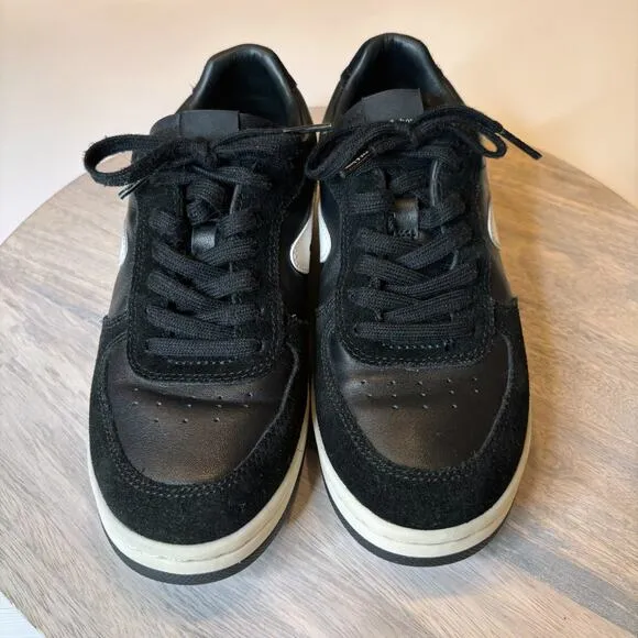 Rag &amp; Bone Women’s Retro Court Black White Leather Sneakers EU Sz 37 US Size 7