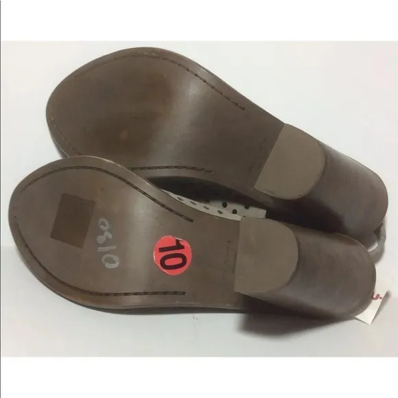 rag &amp; bone Wyatt Perforated Suede Sandal 10 Grey