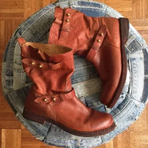 rag and bone brown leather ankle boots SZ 38 / US