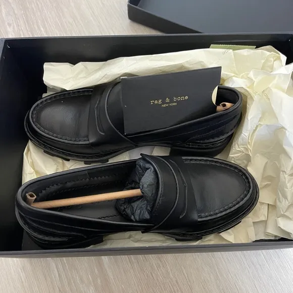 Rag and Bone Shiloh Loafers Leather Black 36