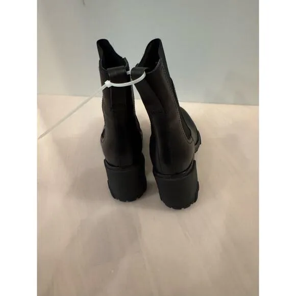 Rag&amp;Bone Shiloh Black Grain Leather Platform Heel Boots size 11IS EUR41