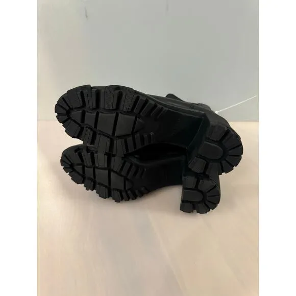 Rag&amp;Bone Shiloh Black Grain Leather Platform Heel Boots size 11IS EUR41
