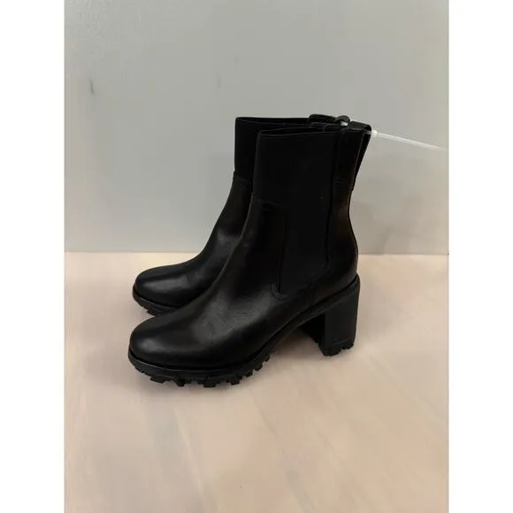 Rag&amp;Bone Shiloh Black Grain Leather Platform Heel Boots size 11IS EUR41