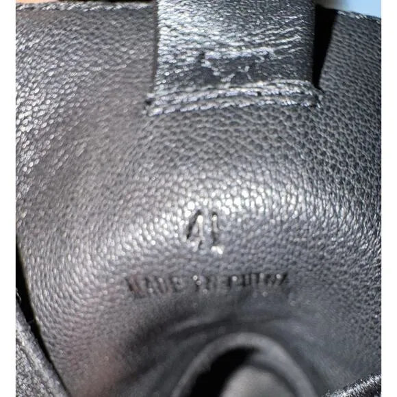 Rag&amp;Bone Shiloh Black Grain Leather Platform Heel Boots size 11IS EUR41