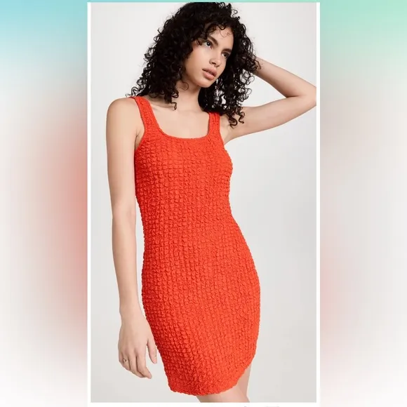 RAILS Julie Orange T-Shirt Bodycom Stretchy Popcorn  Mini Dress Size XXS