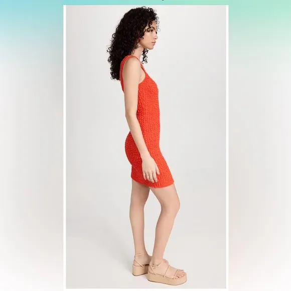 RAILS Julie Orange T-Shirt Bodycom Stretchy Popcorn  Mini Dress Size XXS