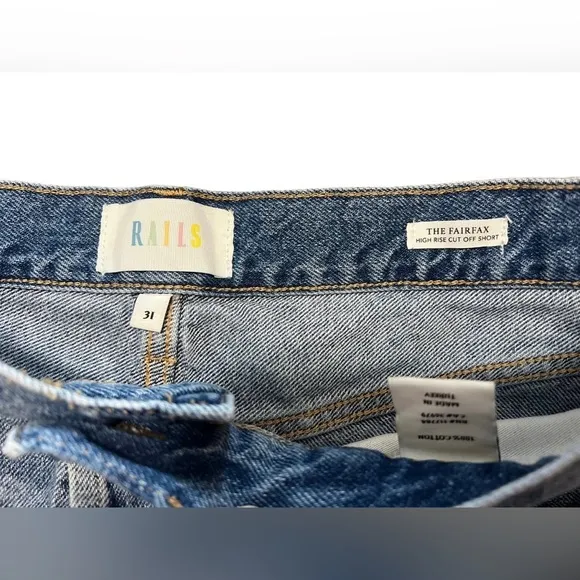 RAILS The Fairfax High Rise Cut Off Denim Shorts Size 31