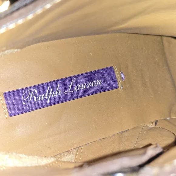 Ralph Lauren Purple Label Elegant Brown Suede Buckle Ankle Boots Size 38 US 8