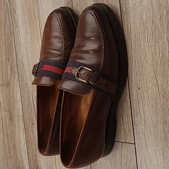 RALPH LAUREN x Crockett Jones‎ Brown Shell Cordovan Leather Sz 8 D Loafers Shoes
