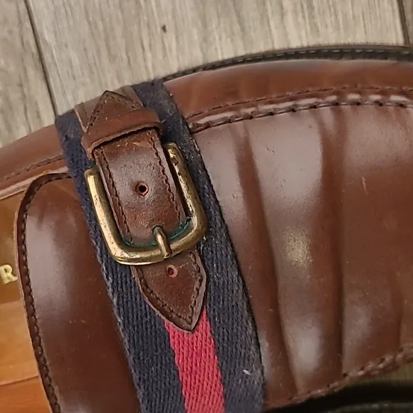 RALPH LAUREN x Crockett Jones‎ Brown Shell Cordovan Leather Sz 8 D Loafers Shoes
