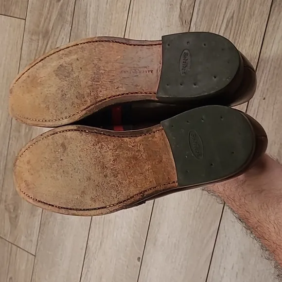 RALPH LAUREN x Crockett Jones‎ Brown Shell Cordovan Leather Sz 8 D Loafers Shoes
