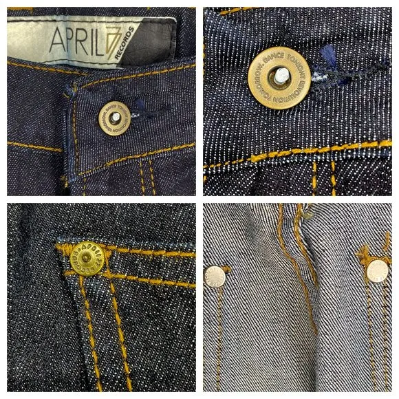 RARE APRIL 77 RECORDS Raw Denim Skinny Jeans