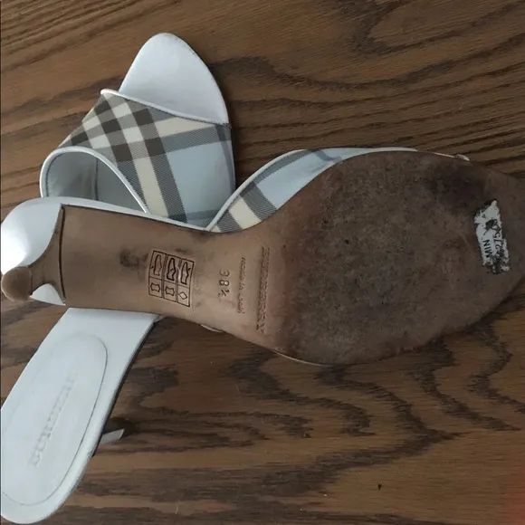 Rare Burberry Vintage NOVA Plaid Heeled Mules
