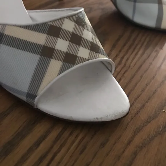 Rare Burberry Vintage NOVA Plaid Heeled Mules