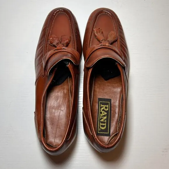 Rare Vintage Rand Golden Brown Tassel Leather Loafers Shoes Mens Sz 7.5M M1068