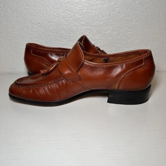 Rare Vintage Rand Golden Brown Tassel Leather Loafers Shoes Mens Sz 7.5M M1068