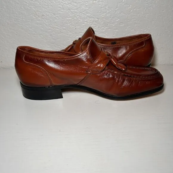 Rare Vintage Rand Golden Brown Tassel Leather Loafers Shoes Mens Sz 7.5M M1068