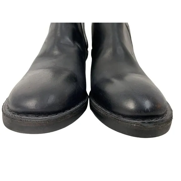 Rare VTG Fly London Womens Black Leather Ankle Boots Rear Zipper US 9 EUC 7915