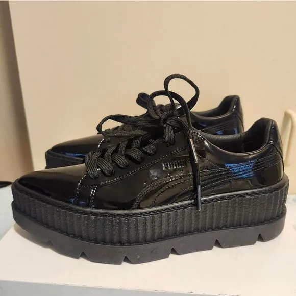 RARE Brand New Puma x Fenty Black Patent Leather Creepers Sneakers Sz.7 Ret $185