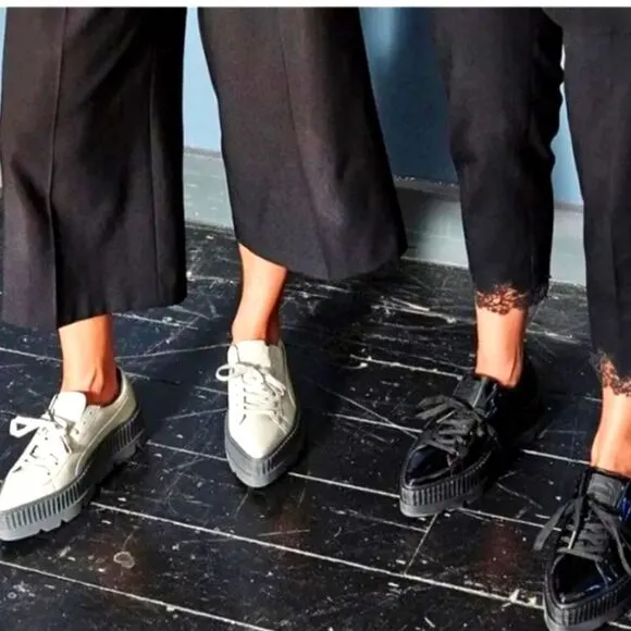 RARE Brand New Puma x Fenty Black Patent Leather Creepers Sneakers Sz.7 Ret $185