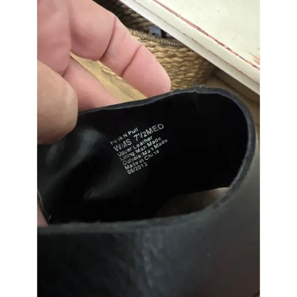 Reaction by Kenneth Cole size 7.5 black leather high heel sandals