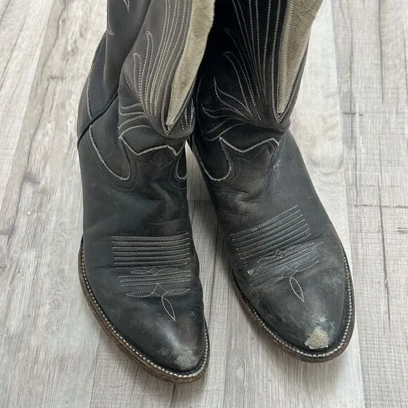 Real leather cowboy boots