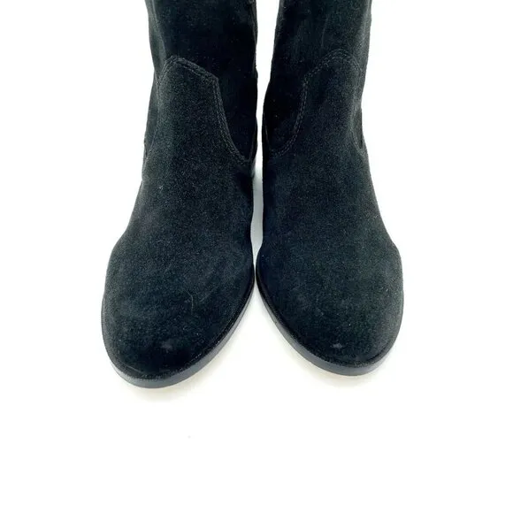 REBECCA MINKOFF Chasidy Black Suede Leather Pull On Ankle Boots Women SZ 10 NEW