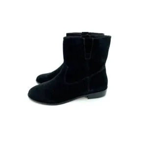 REBECCA MINKOFF Chasidy Black Suede Leather Pull On Ankle Boots Women SZ 10 NEW