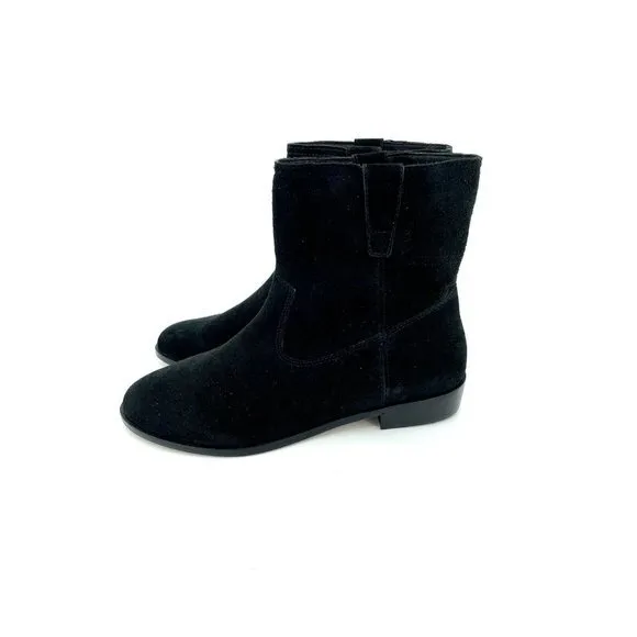 REBECCA MINKOFF Chasidy Black Suede Leather Pull On Ankle Boots Women SZ 10 NEW