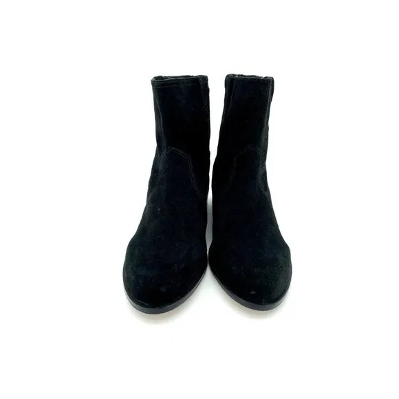 REBECCA MINKOFF Chasidy Black Suede Leather Pull On Ankle Boots Women SZ 10 NEW