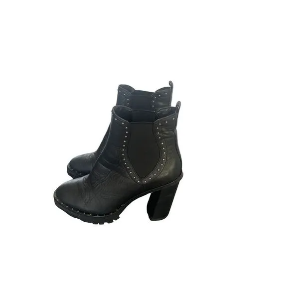 Rebecca Minkoff Eddie Studded Ankle Boots Black Size 8M