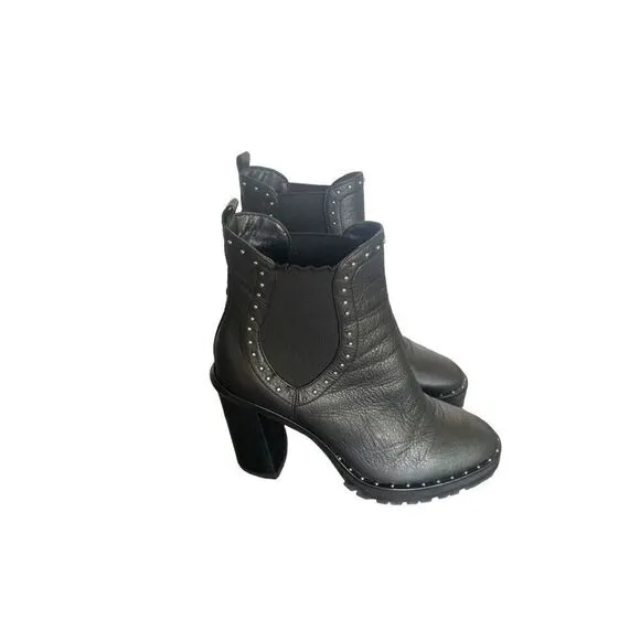Rebecca Minkoff Eddie Studded Ankle Boots Black Size 8M