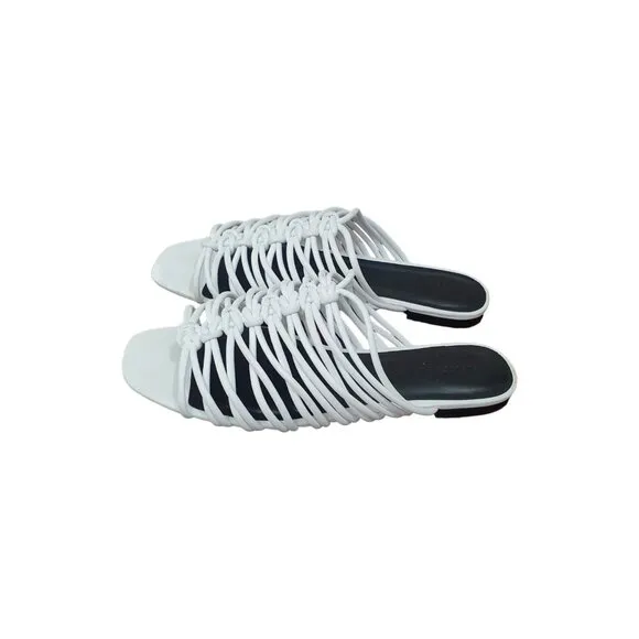 Rebecca Minkoff Slide Sandals Womens Size 8.5 White Maelynn Strappy